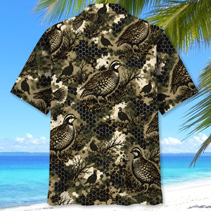 Tactical Hexagonal Quail Hunting Camo Hawaiian Shirt