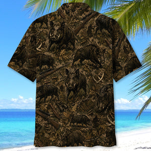 Vintage Hog Hunting Hawaiian Shirt