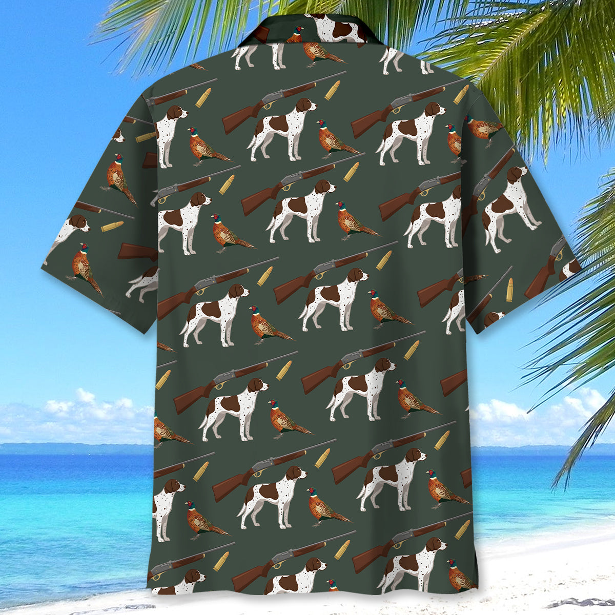 Vintage Hunting Dog & Pheasant Pattern Hawaiian Shirt
