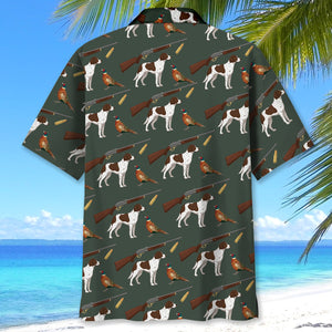 Vintage Hunting Dog & Pheasant Pattern Hawaiian Shirt