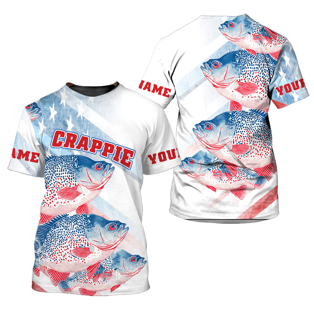 Custom Name Crappie Fish America All Over Print Shirt