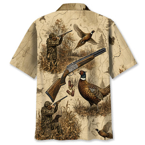 Vintage Wild Pheasant Hunting Hawaiian Shirt
