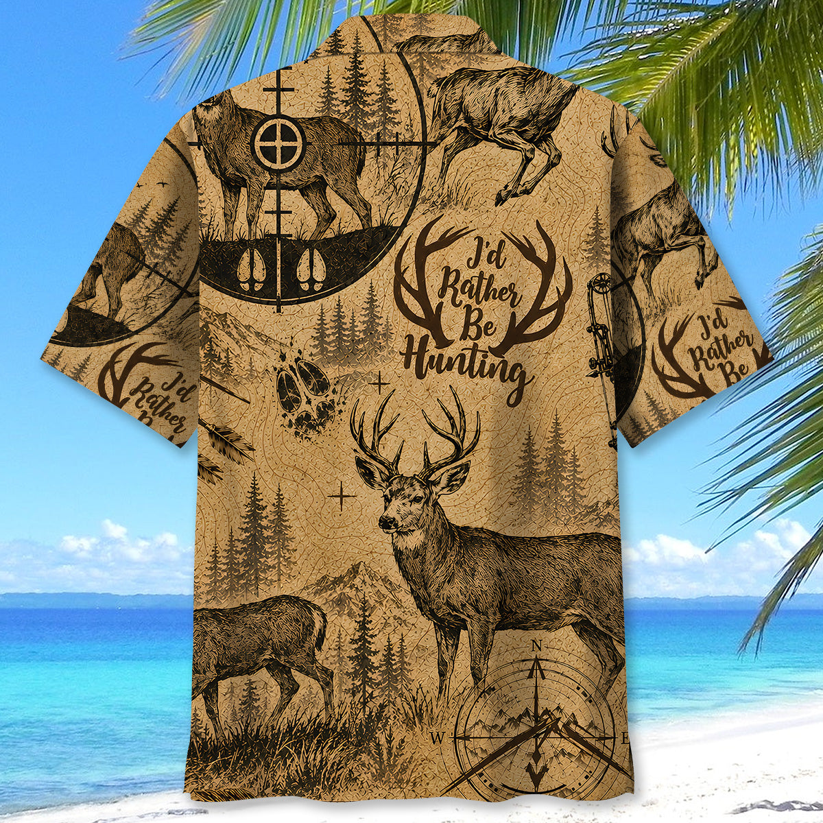 Mule Deer I'd Rather be Hunting Hawaiian Shirt