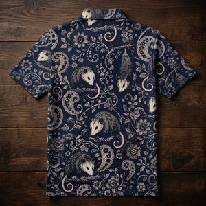 Midnight Opossum Paisley Men Polo Shirt