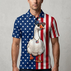 America Geese Hunting Funny Men Polo Shirt