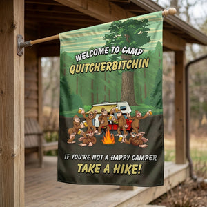 Camping Bigfoot Welcome To Camp Flag Decor