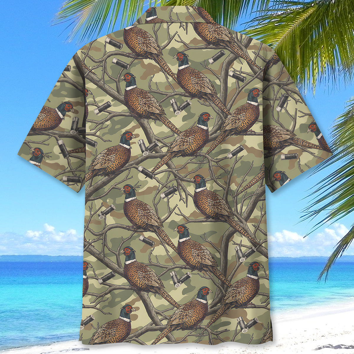 Pheasant Camouflage Graphic Pattern Hawaiian Shirt