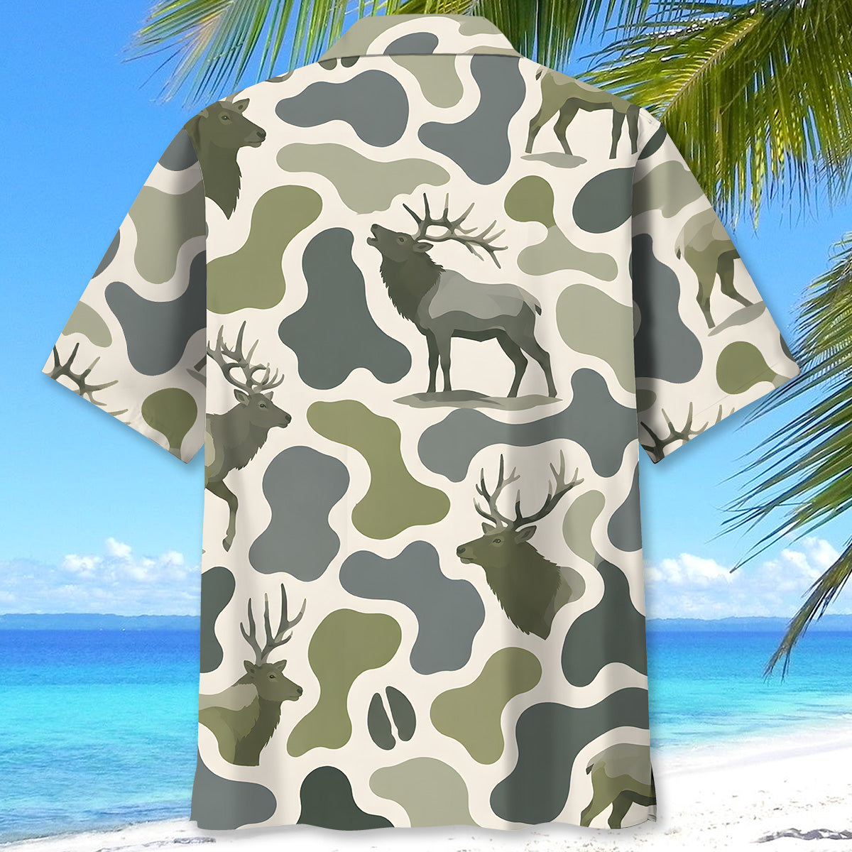 Elk Camouflage Hunting Funny Pattern Hawaiian Shirt