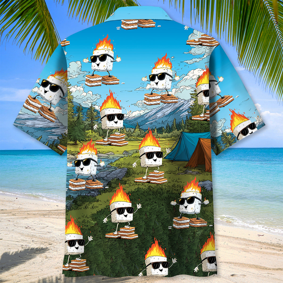 Cool Flaming S’mores Hawaiian Shirt
