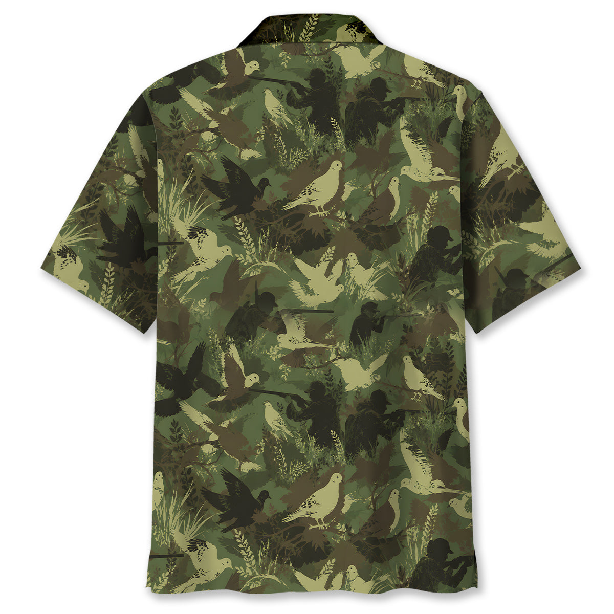 Camouflage Mourning Dove Pattern Hawaiian Shirt