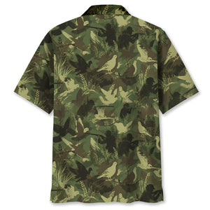 Camouflage Mourning Dove Pattern Hawaiian Shirt