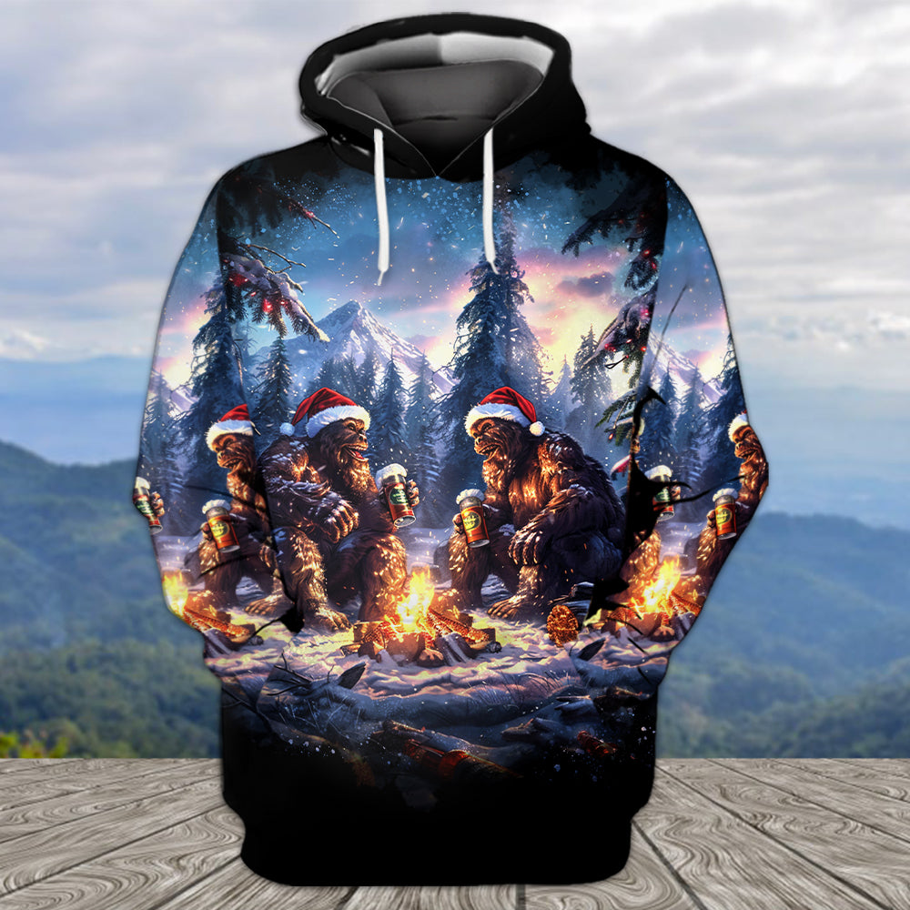 Bigfoot Making Memories One Campfire At A Time Christmas All Over Print Shirt