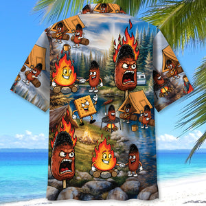 Burnt Weiner Funny Camping Hawaiian Shirt