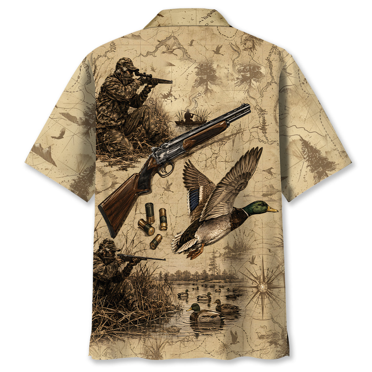 Vintage Mallard Duck Hunting Hawaiian Shirt
