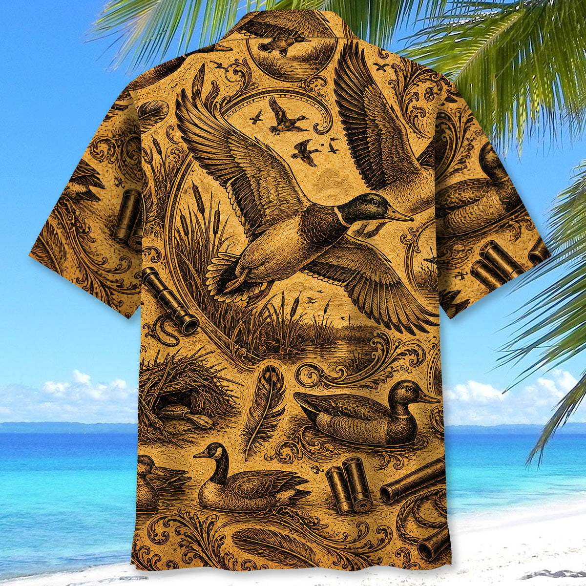 Duck Hunting Legend Vintage Art Hawaiian Shirt