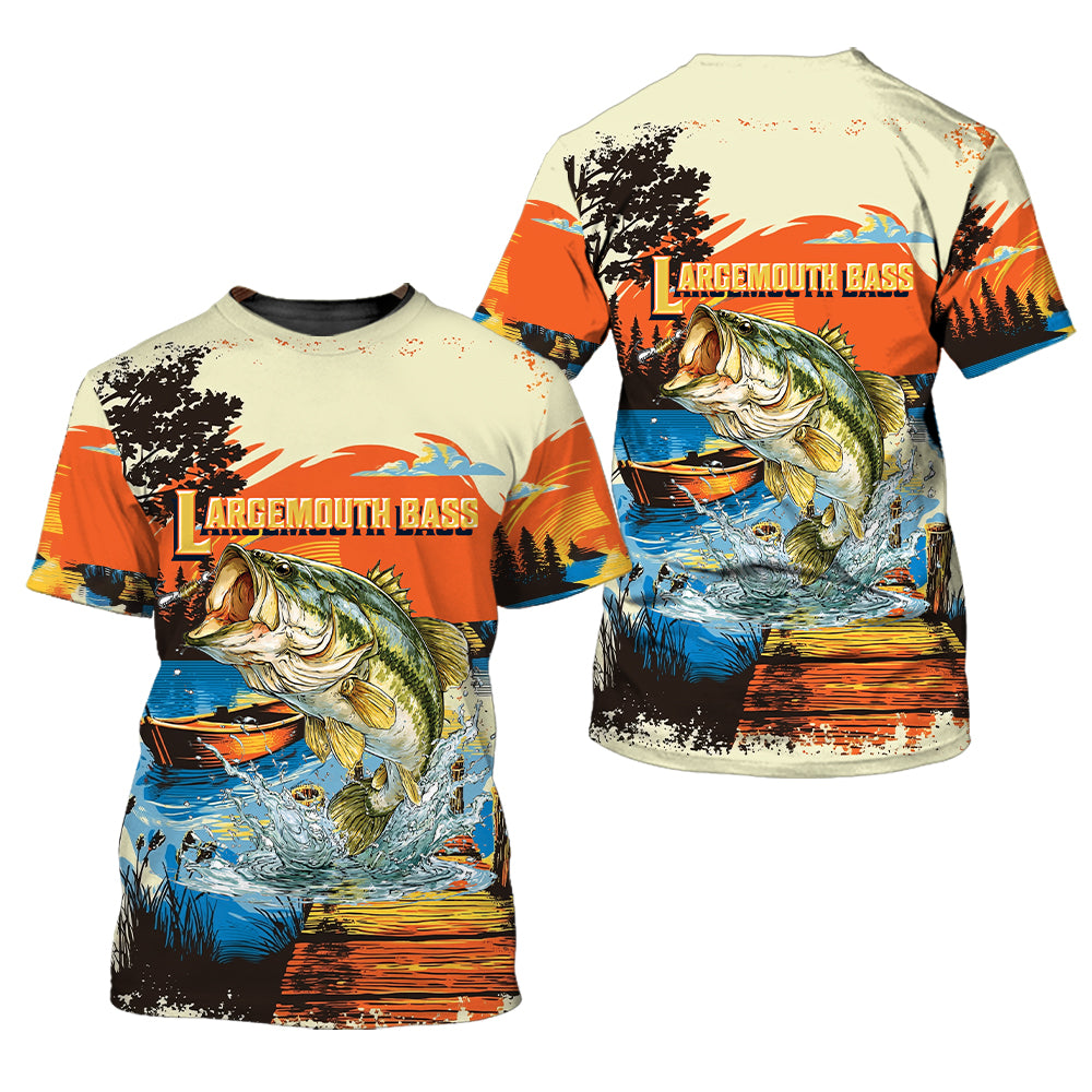 Largemouth Bass Jumping All Over Print Shirt
