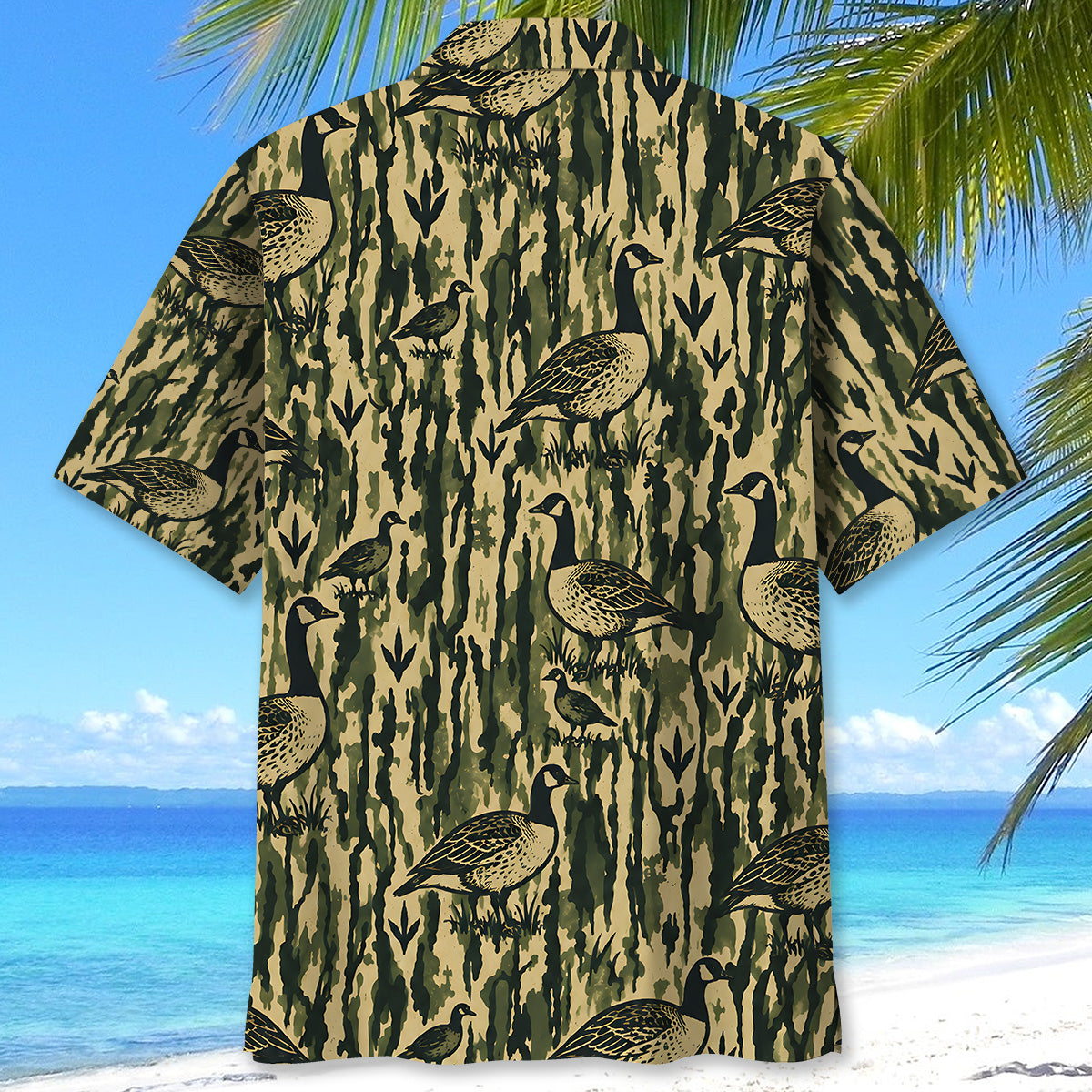 Goose Stripe Camouflage Hawaiian Shirt
