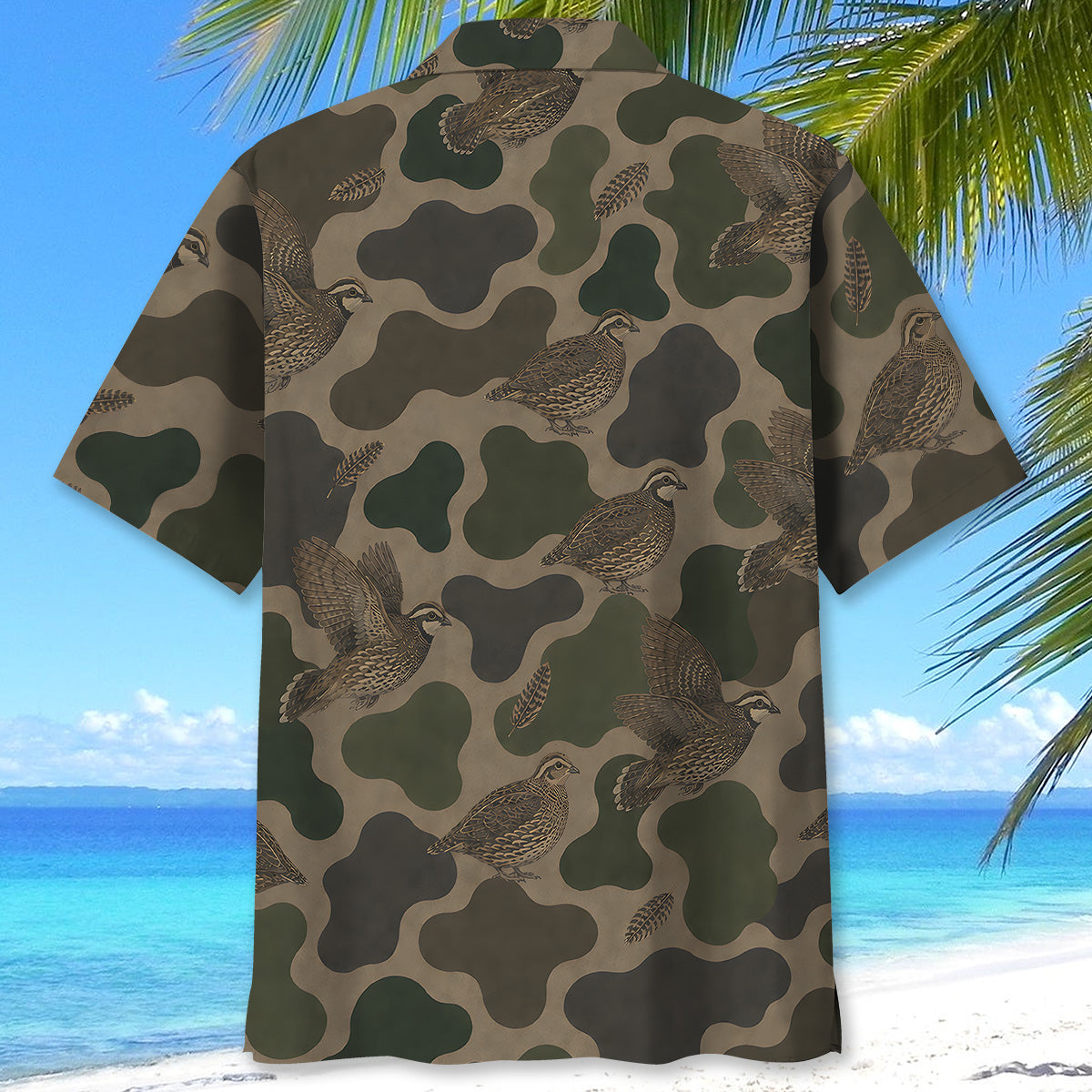 Camouflage Quail Hunting Hawaiian Shirt