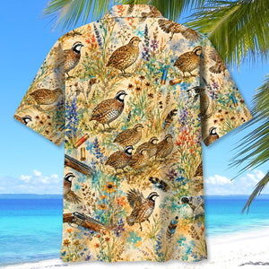 Quail Hunting Watercolor Hawaiian Shirt