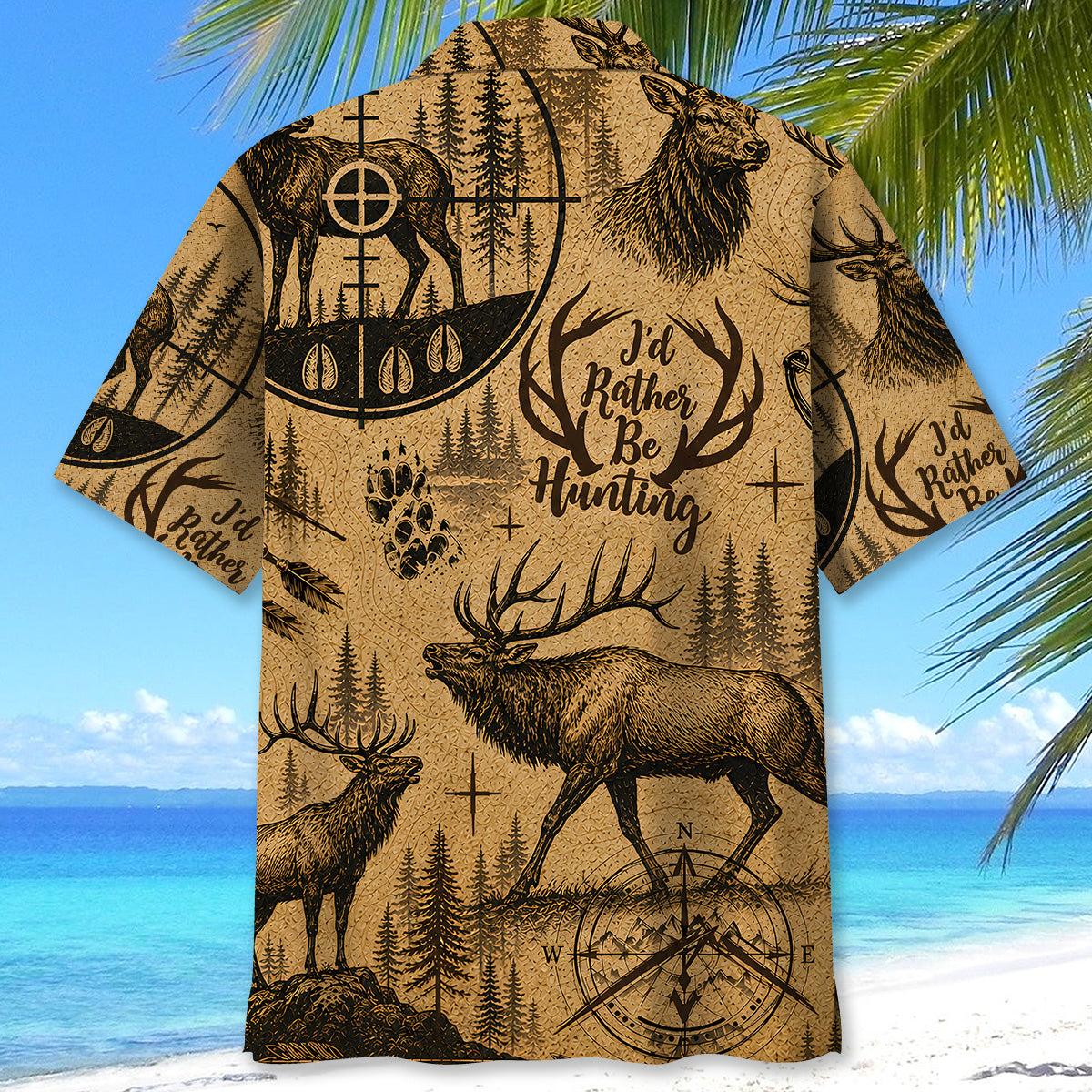 Elk I'd Rather Be Hunting Hawaiian Shirt