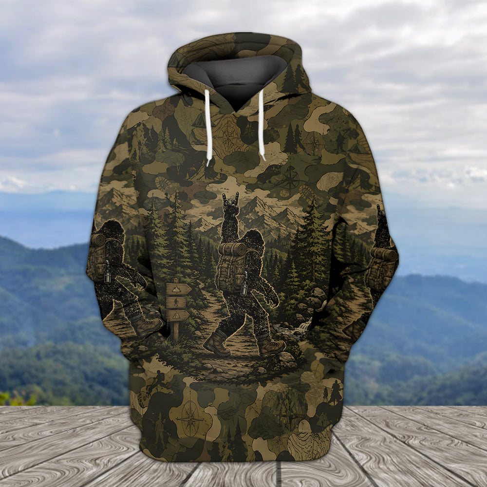 Bigfoot Camouflage Hiking All Over Print Shirt