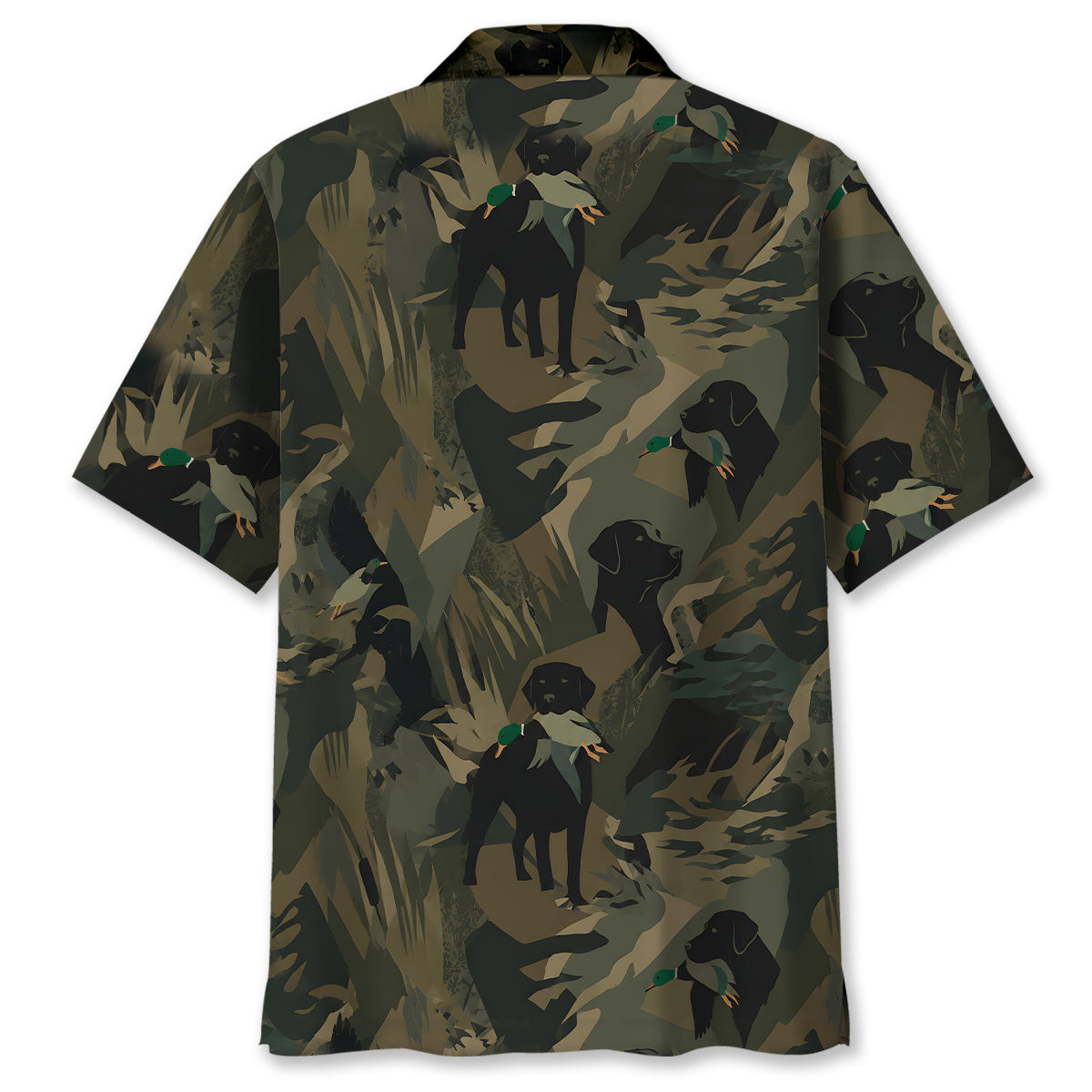 Mallard Duck Retriever Camouflage Hawaiian Shirt
