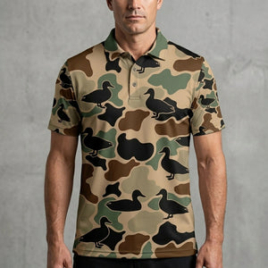 Duck Hunting Camouflage Pattern Men Polo Shirt
