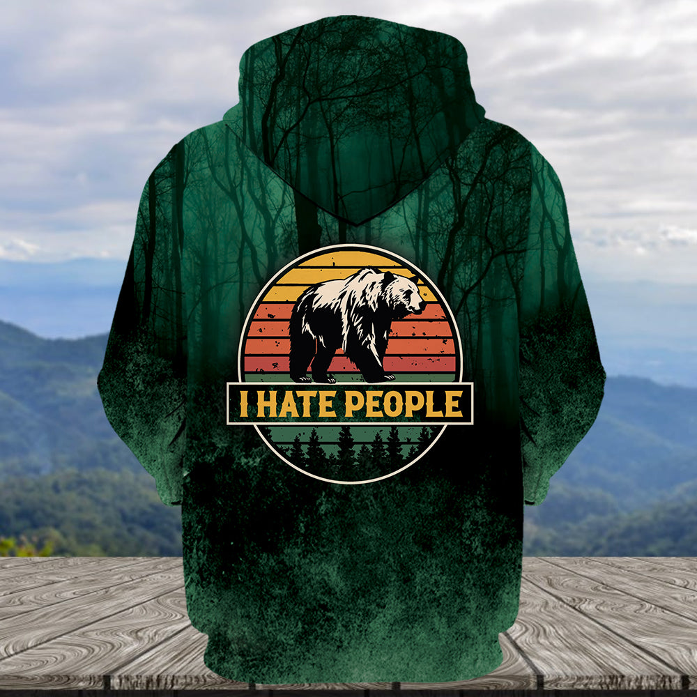 I Hate People Drinking Bear All Over Print Shirt