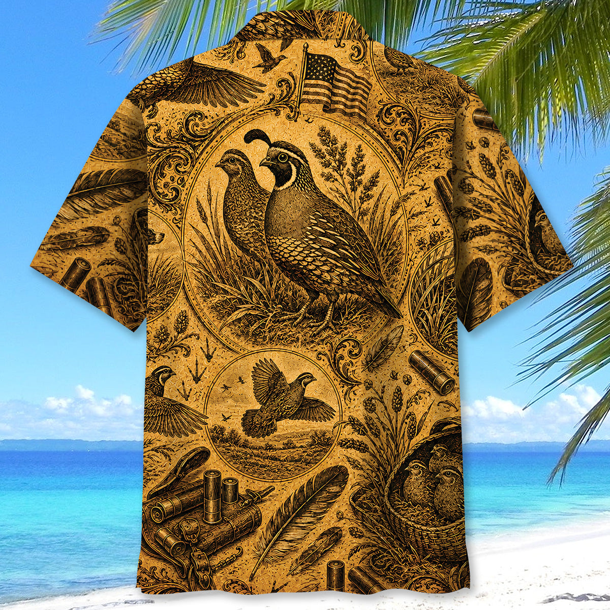 Quail Hunting Legend Vintage Art Hawaiian Shirt