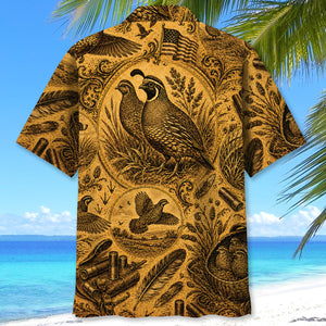 Quail Hunting Legend Vintage Art Hawaiian Shirt