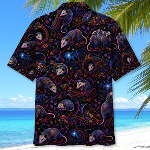 Midnight Opossum Neon Hawaiian Shirt