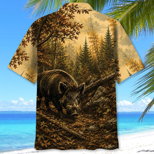 Feral Pig Fall Forest Hawaiian Shirt