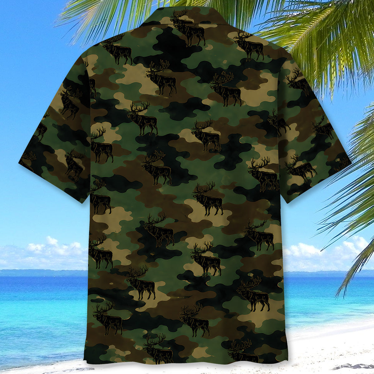 Elk Camouflage Millitary Hawaiian Shirt