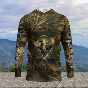 Mallard Duck Hunting Dark Camo All Over Print Shirt