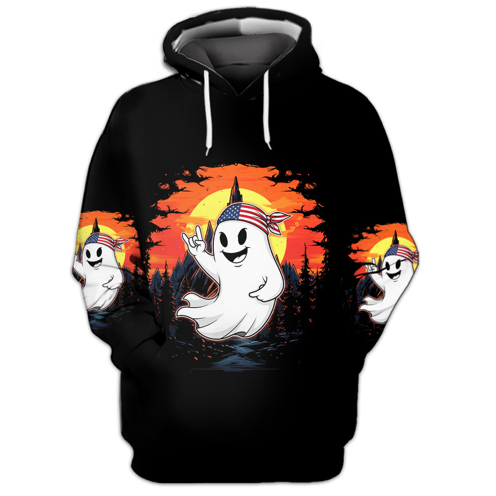 Spooky Boo In The Forest All Over Print Shirt