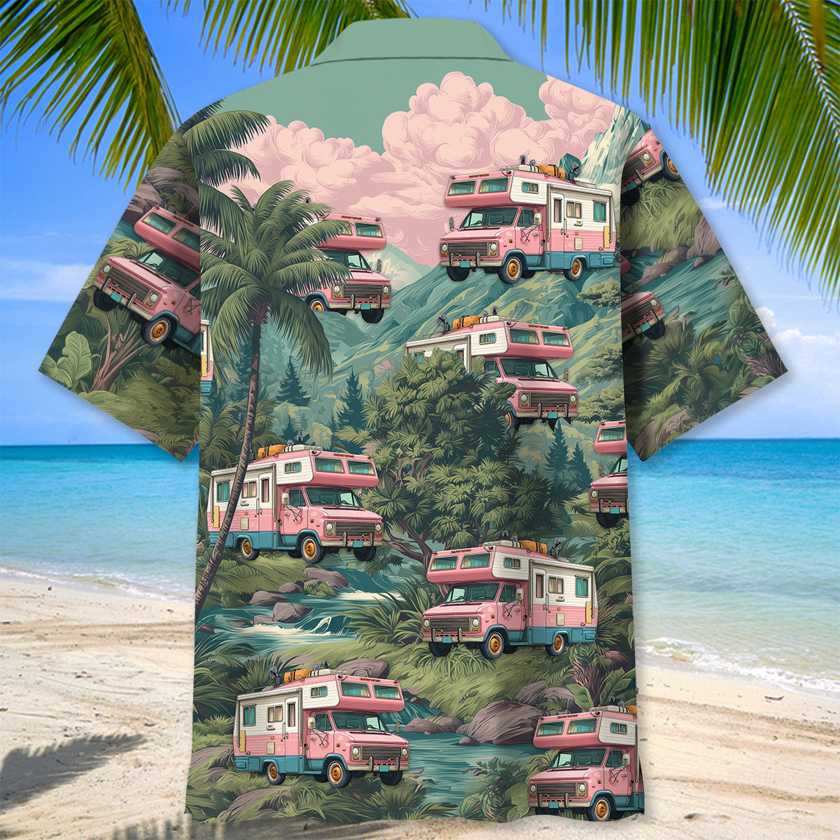 Pastel Camper Van Hawaiian Shirt