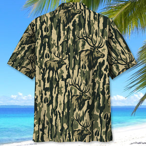 Elk Stripe Camouflage Hawaiian Shirt