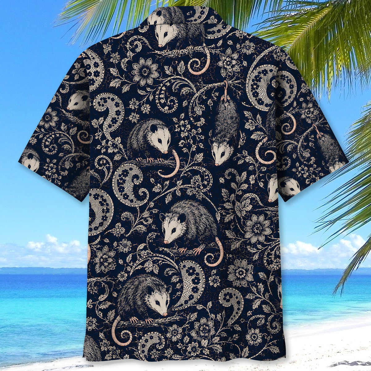 Midnight Opossum Paisley Hawaiian Shirt