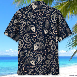 Midnight Opossum Paisley Hawaiian Shirt
