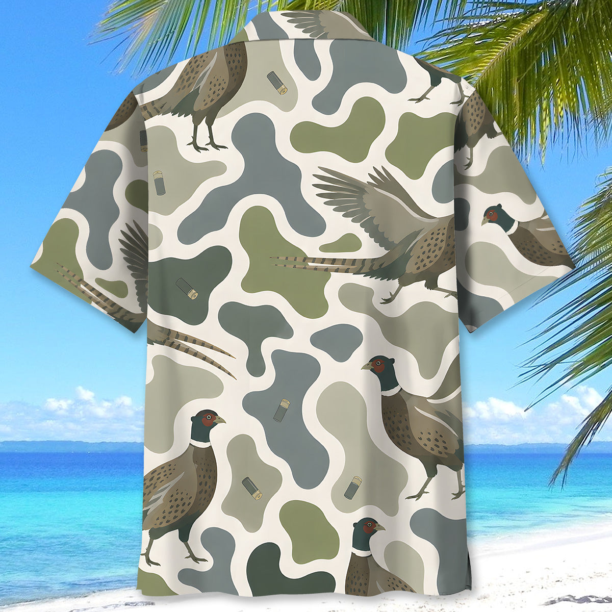 Pheasant Camouflage Hunting Funny Pattern Hawaiian Shirt