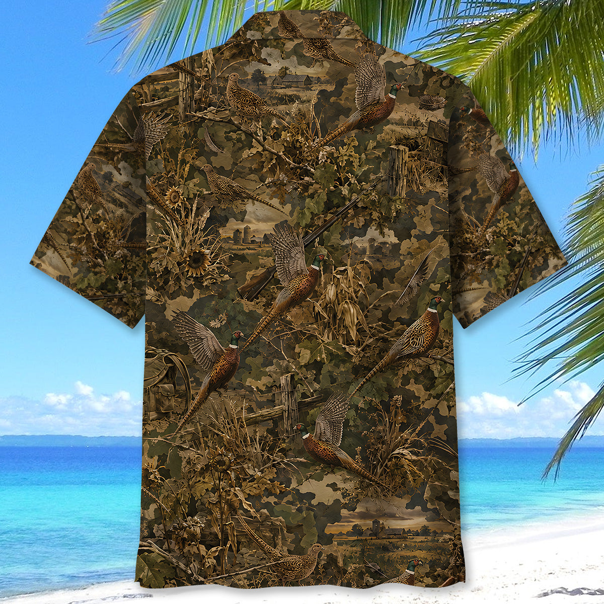 Pheasant Hunting Camo Hawaiian Shirt