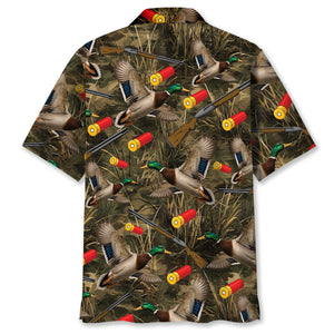 Vintage Camouflage Duck Hunting Hawaiian Shirt