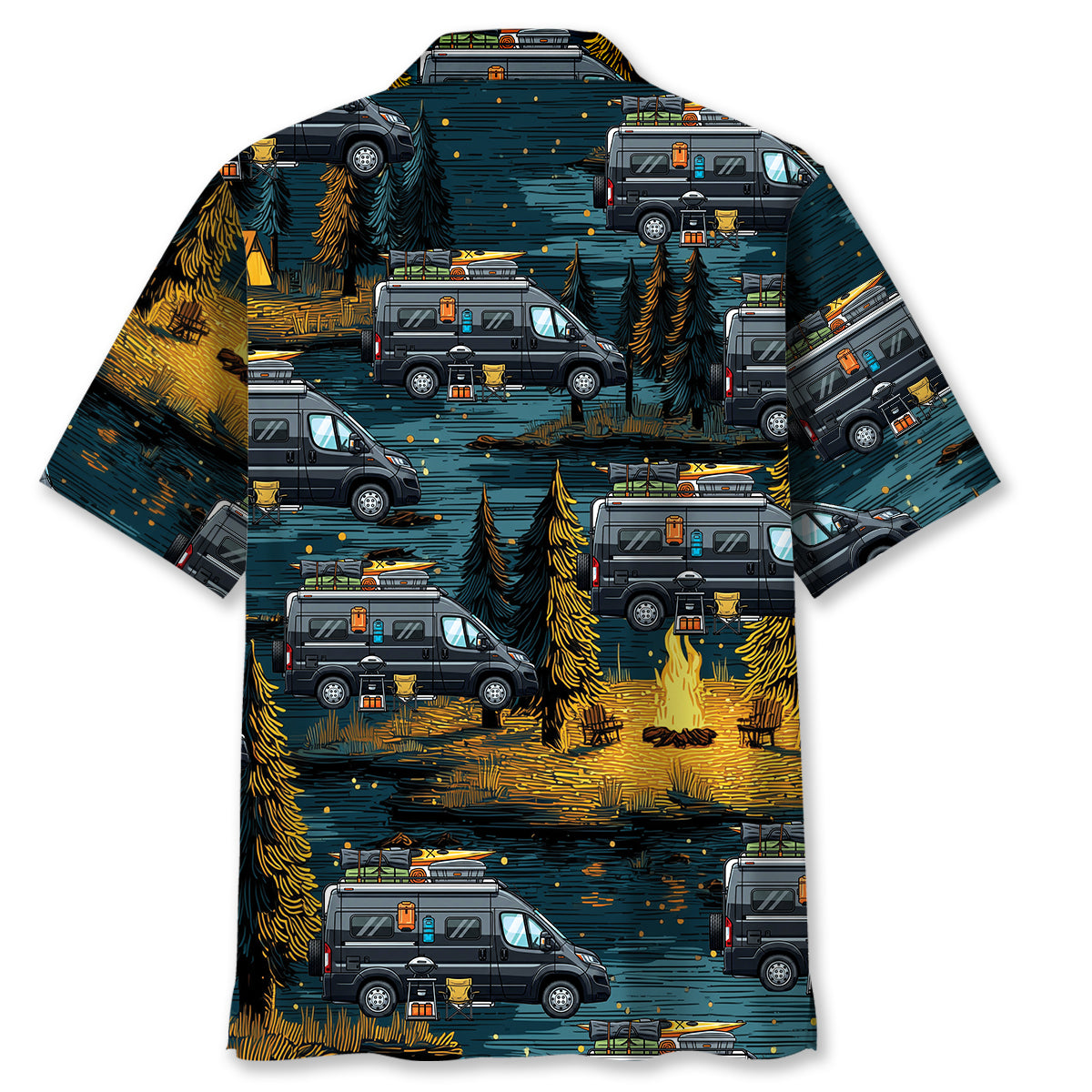 Vintage Conversion Van Camping Hawaiian Shirt