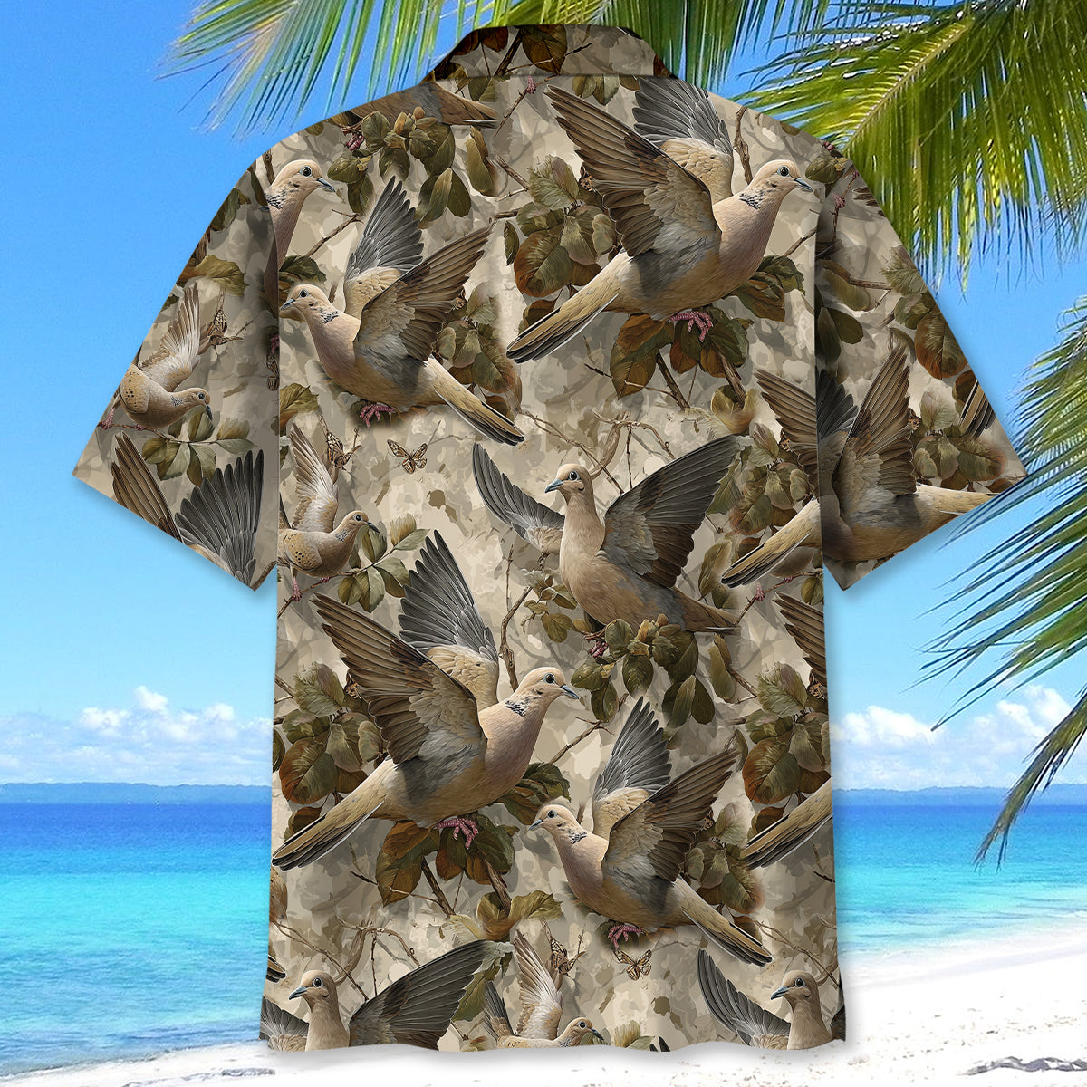 Woodland Mourning Dove Paradise Hawaiian Shirt