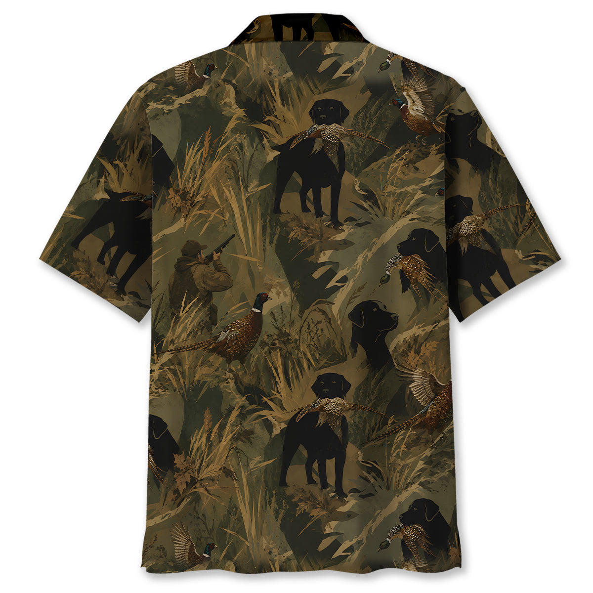Wild Pheasant Retriever Camouflage Hawaiian Shirt