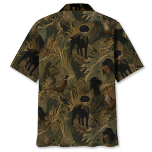 Wild Pheasant Retriever Camouflage Hawaiian Shirt