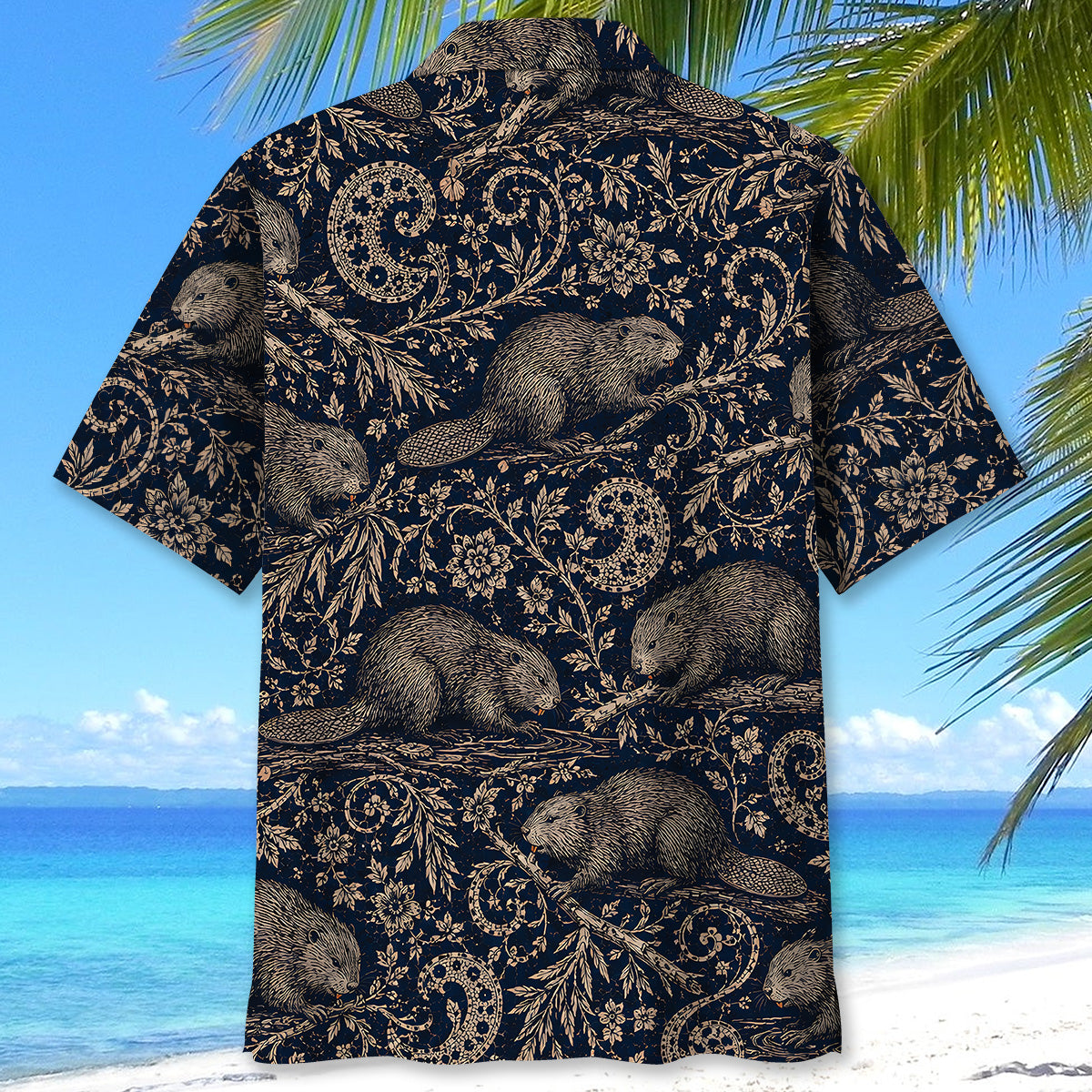 Midnight Beaver Paisley Hawaiian Shirt