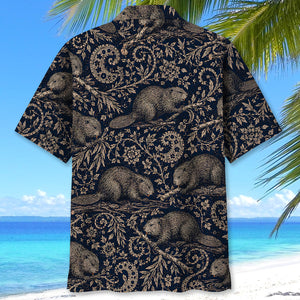 Midnight Beaver Paisley Hawaiian Shirt