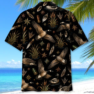 Goose Hunting Retro Black Hawaiian Shirt