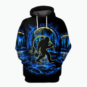 Bigfoot Fishing All Over Print Shirt